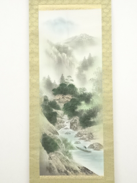 道具 ] - 道具 梅月筆 彩色山水 肉筆絹本掛軸 | ネットショップ圭